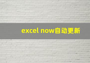 excel now自动更新